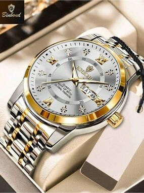 Binbond Two-Tone Gold & Silver Men’s Dress Watch